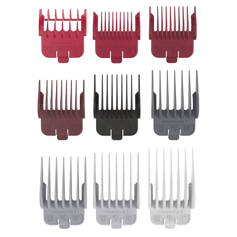 Remington® Easy Fade Haircut Kit, Hair Clippers for Men, Tapered and Standard Fixed Combs, Travel Case Included, Black - PawsPlanet Australia