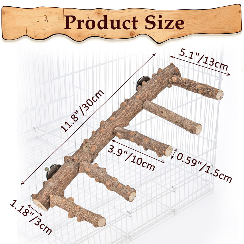 Mogoko Bird Ladder Perch for Cage, Natural Wood Bird Parrot Perch Stand Parrot Perch Bridge Climbing Chewing Toys for Small Medium Animal - PawsPlanet Australia