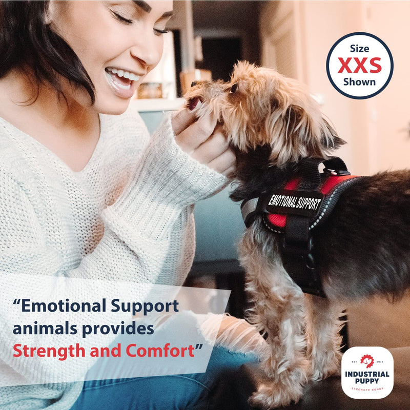 Emotional Support Dog Vest Harness With Reflective Straps, Interchangeable Patches, & Top Mount Handle - ESA Dog Vest in 8 Adjustable Sizes - Heavy Duty Emotional Support Dog Harness for Working Dogs XS, Fits Girth 18-22.5" Bright Red - PawsPlanet Australia