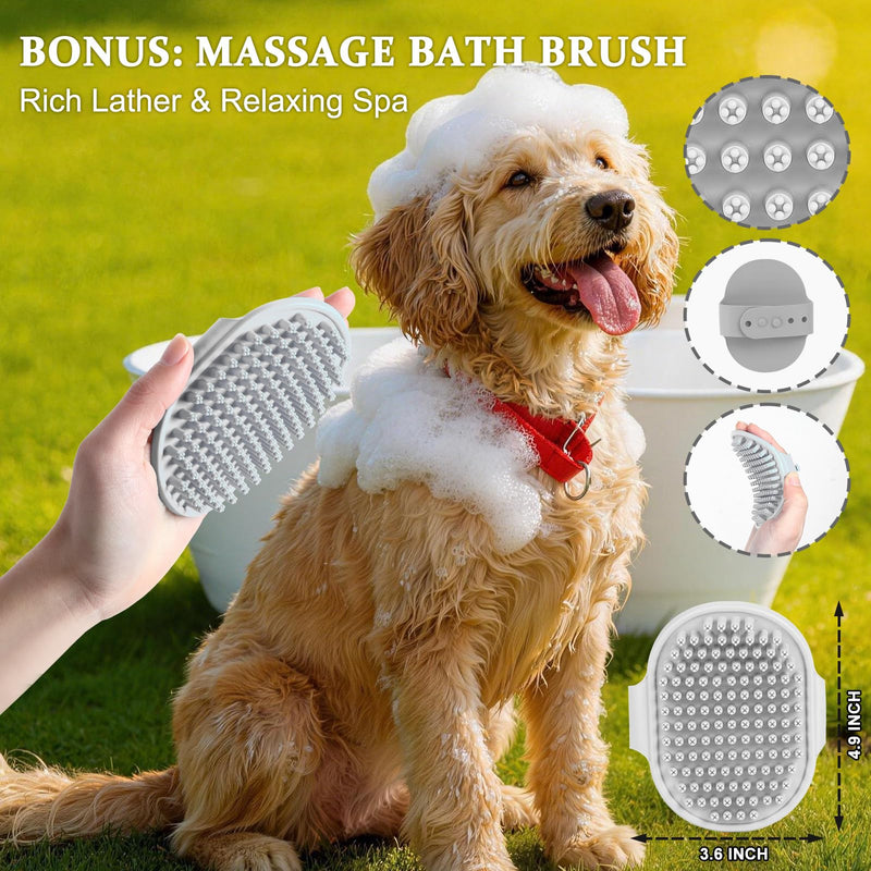 Large Slicker Brush for Dogs, 4-in-1 Beech Wood Long Pin Dog Brush Grooming Kit for Pets, Professional Deshedding Brush Set for Doodles,Goldendoodles & Thick Coats, Black - PawsPlanet Australia