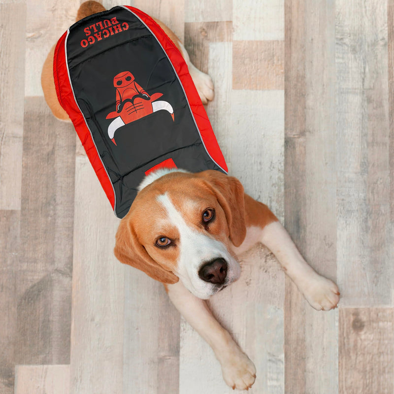NBA Chicago Bulls Puffer Vest for Dogs & Cats, Size Large. Warm, Cozy, and Waterproof Dog Coat, for Small and Large Dogs/Cats. Best NBA Licensed PET Warming Sports Jacket