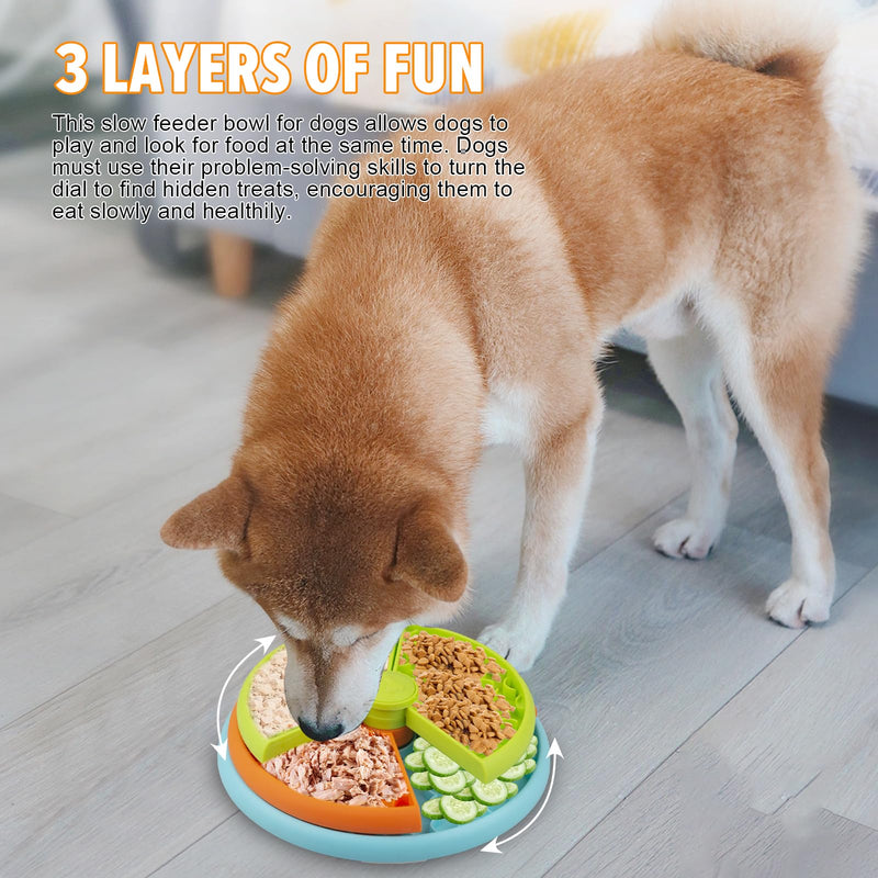Slow Feeder Dog Bowl 3 Levels, Reduces Boredom and Anxiety Dog Food Puzzle Feeder, Non-Slip Interactive Dog Feeder, Suitable for Small/Medium/Larger Dogs Orange - PawsPlanet Australia