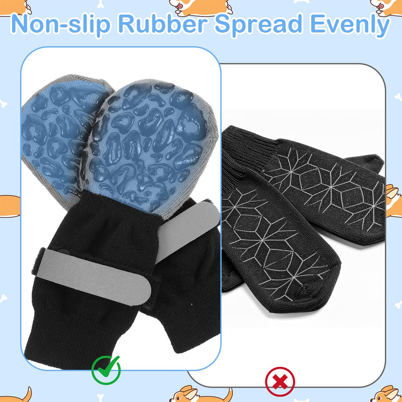 4 Pcs Dog Socks to Prevent Licking Paws, Dog Booties for Hot Pavement, Leopard Anti-Slip Pattern Dogs Socks, Dogs Booties for Hardwood Floors Grey (M) M - PawsPlanet Australia
