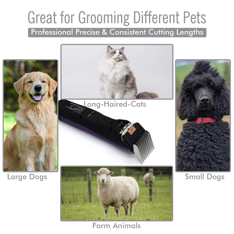 Professional A5-Style Animal Clipper Stainless Steel Color-Coded Snap-on Attachment Guard Guide Comb, 1/8"-1" Compatible with Wahl KM Series Oster A5 Andis Detachable Blade Pet Dog Groomers (#4-1/2") #4-1/2" - PawsPlanet Australia