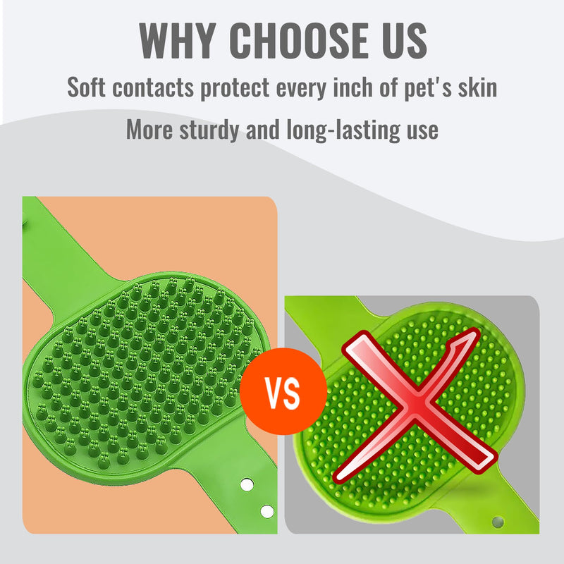 Silicone Dog Bath Brush, Soft Self Grooming Cat Brushes for Indoor Cats, Multi-Functional Wet & Dry Usage Pet Corner Scratcher for Bathing, Massage & Hair Cleaning, Blue*2PCS - PawsPlanet Australia