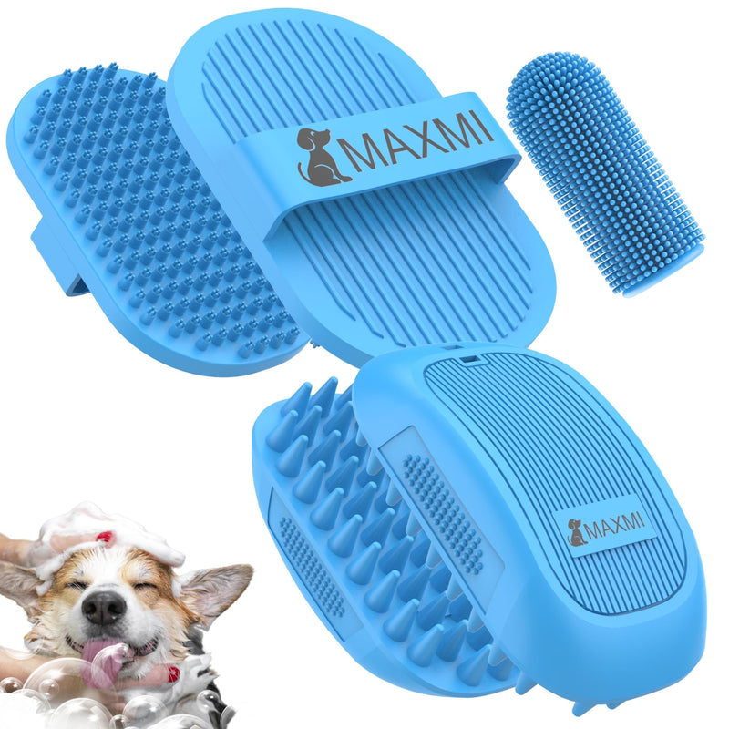 Dog Bath Brush | Dog Scrubber for Bath | Dog Washing Brush | Dog shampoo brush with adjustable handle, Suitable for Pets Deshedding, Washing, Massaging & Grooming | Pack of two. Short & Long Pins - PawsPlanet Australia