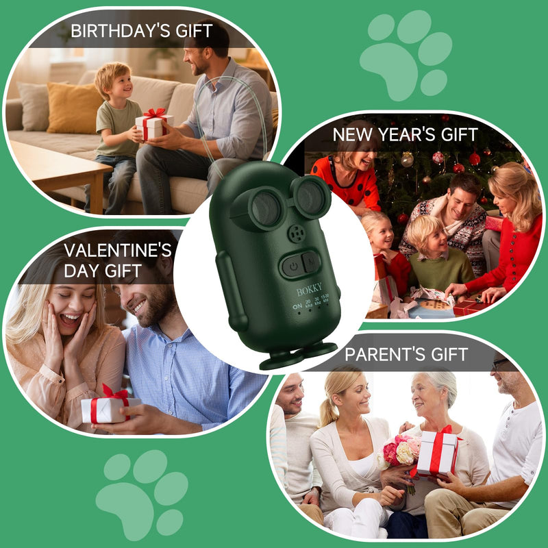 BOKKY 2 Pack Dog Bark Deterrent Devices in 3 Adjustable Modes Convertible Waterproof Anti Barking Silencer for Dog - Ideal for Outdoor and Indoor(Green) 2PACK-GREEN
