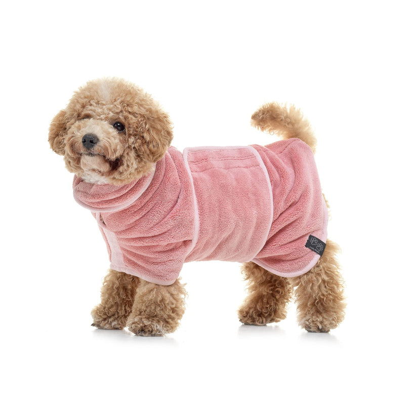 Dog Robe - Luxurious Dog Bathrobe - Ultra Absorbent Dries Your Dogs in Minutes! Double-Layer, Super Soft Towel and Bath Robe All in One (XXL, Dusty Pink) XXL - PawsPlanet Australia