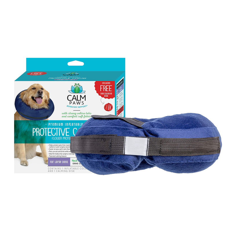 Protective Inflatable Collar Large w/Dog Calming Disc - PawsPlanet Australia