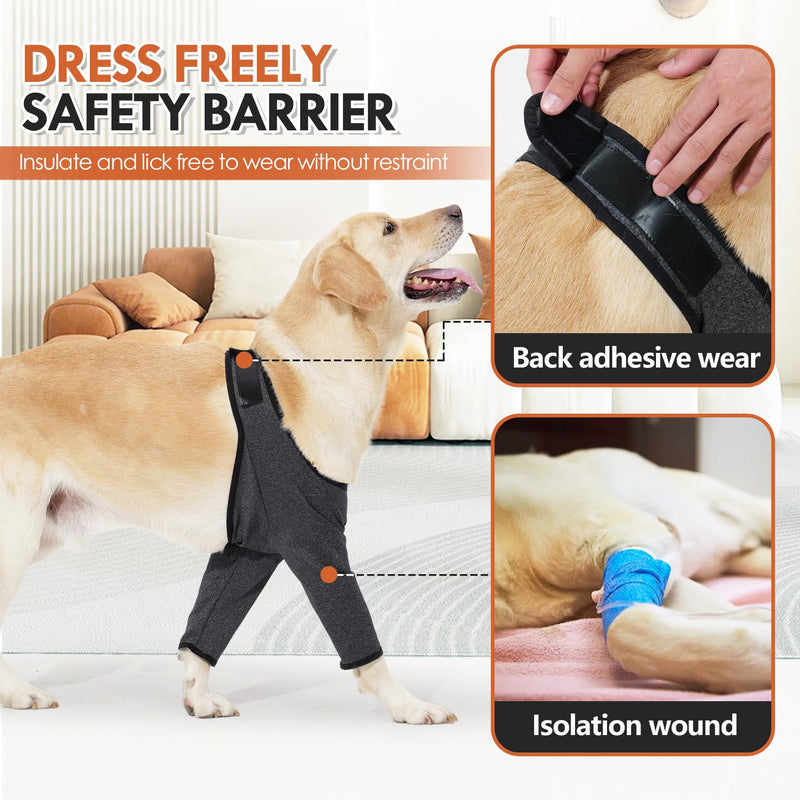 HDKUW Dog Recovery Sleeve, Dogs Front Leg Sleeves After Surgery with Elastic Band, Elbow Protector for Small Medium Large Dogs, Puppy Joint Brace Prevent Licking Wound Cone Alternative XL