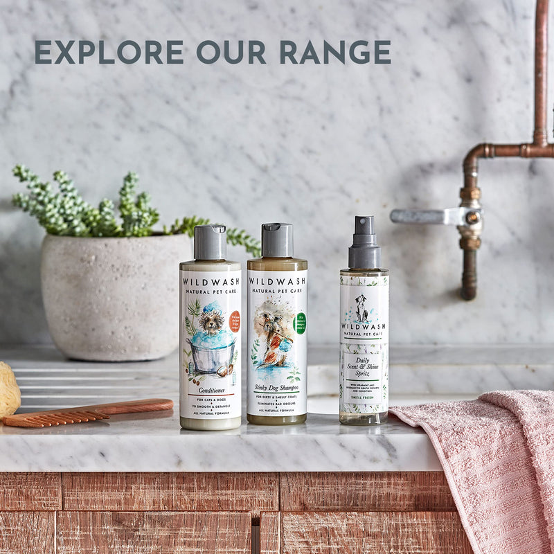 WildWash Purrfect Cat Shampoo with Added Catnip 250ml - Add Shine and Luminosity to Dull Hair - Natural, Sulphate and Paraben-Free for Sensitive Skin 250ml (Shampoo & Conditioner) 1x 250ml (Shampoo & Conditioner) - PawsPlanet Australia