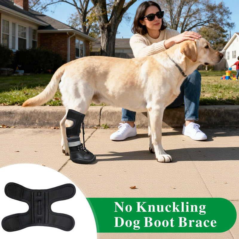 Idepet Dog Drop Foot Brace Strap On (No Knuckling Boot Brace) — Dog Boot Leg Braces for Leg Support, Dog Shoes Lift Toes for Foot Issues, Arthritis, Pet Corrector for Dogs (6) 6