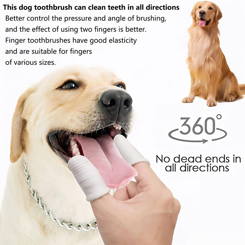 Pack of 16 Dog Toothbrushes Fingerling Reusable Toothbrush Dog Finger Cots Dog Dental Care Teeth Cleaning Pet Dog Anti-Plaque Finger Toothbrush for Dogs Cats Dental Care