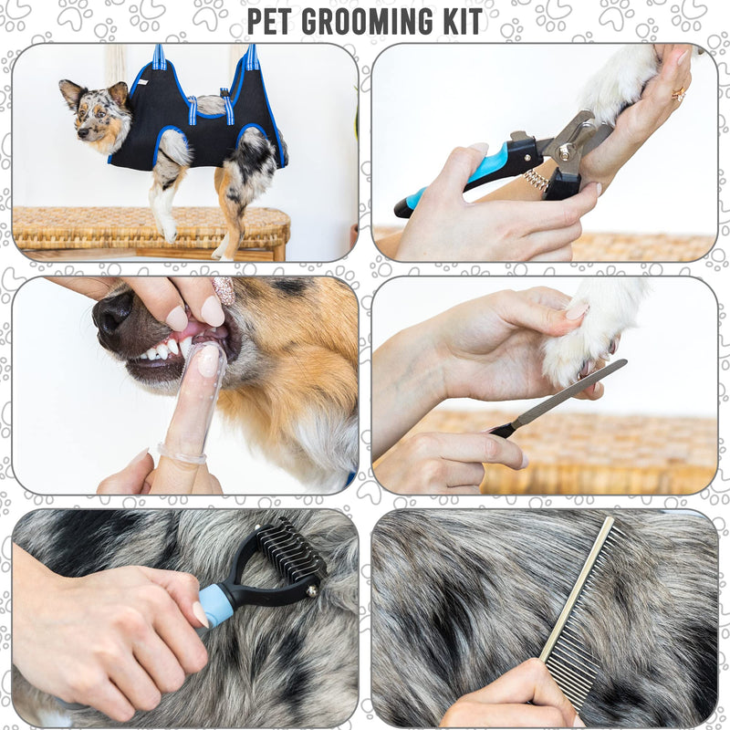 Cat And Dog Grooming Hammock - DIY Dog Grooming Supplies With Dog Sling Pet Grooming Harness, Nail File, Comb, and Dog Nail Trimmers - Bundled Grooming Kit For Small To Large Pets Medium - PawsPlanet Australia