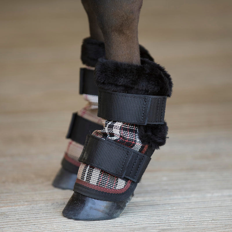 Kensington KPP Miniature Horse Fly Boots - Fly Pony Horse Boots Perfect for Equine Leg Wraps and Maximum Horse Fly Protection Deluxe Black Plaid - PawsPlanet Australia