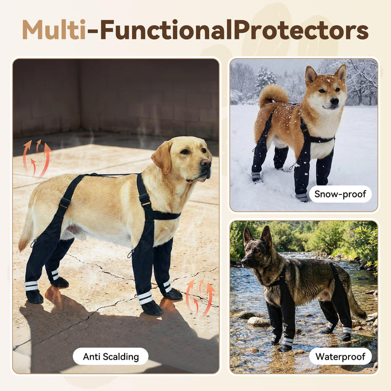 Suspender Boots for Small Dogs, Tiny Dog Boots Anti-Slip & Fall Waterproof Puppy Shoes Leggings, Adjustable Paws Protector for Small Breed Dogs Winter Snow Rain Hiking (XS) XS - PawsPlanet Australia