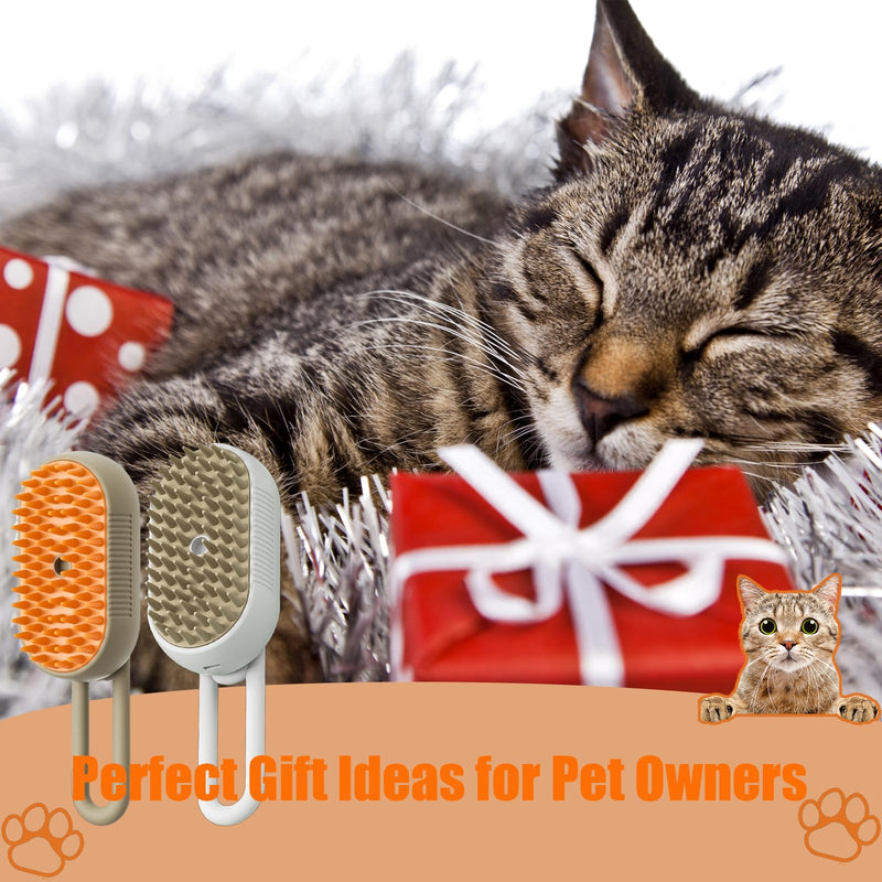Spritz Defur Comb for Cats, 3-in-1 Cat Steam Brush, Spray Cat Brush for Shedding, Pet Steam Brush, Pet Spray Hair Comb for Long and Short Hair Cats and Dogs (Brown) Brown - PawsPlanet Australia