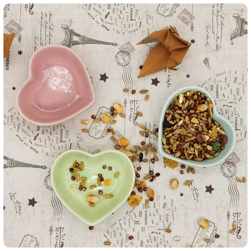 Ceramic Hamster Food Bowl, 1.2oz Durable Heart Hamster Water Dish for Hamsters/Birds/Snakes/Turtle, Easy to Wash and Prevent Tipping (Pink, 1pcs) 1pc Pink - PawsPlanet Australia