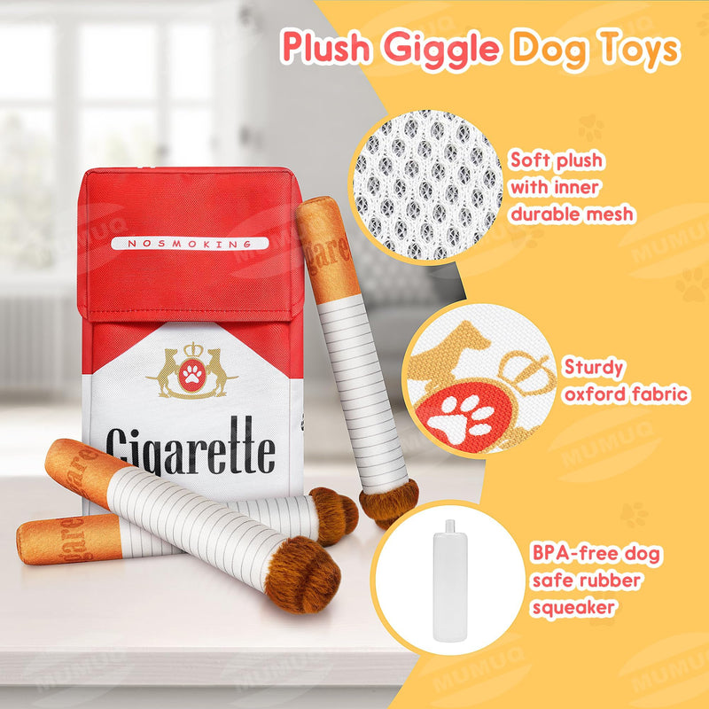 Cigarette Dog Toy Large, Plush Funny Dog Cigarette Toy 3 Packs Giggle Puff Stick Toys with Box, Interactive Squeaky Cigar Puppy Toys for Small to Medium Breed, Funny Puppies Gift Dog Accessories - PawsPlanet Australia