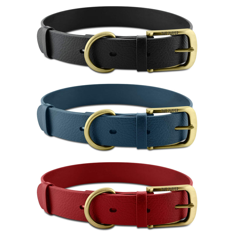 Tuff Pupper Classic Heavy Duty Dog Collar | 10x Stronger Than Leather | 100% Waterproof & Odor Proof Dog Collar | Tough Rust-Proof All Metal Hardware Crimson Red Medium (15 - 19" Neck) - PawsPlanet Australia