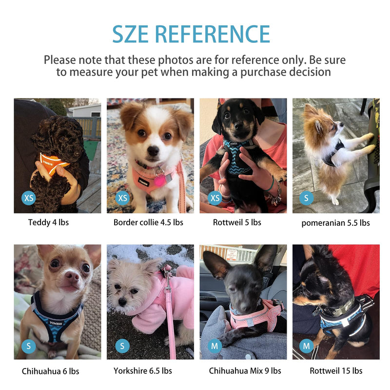 Dog Harness for Small Dogs and Leash Set, Honeycomb Grid, Reflective Lightweight Harness & Anti-Twist Pet Lead (Multi Color, Size: XS-S-M) (S, Sapphire Blue) S - PawsPlanet Australia