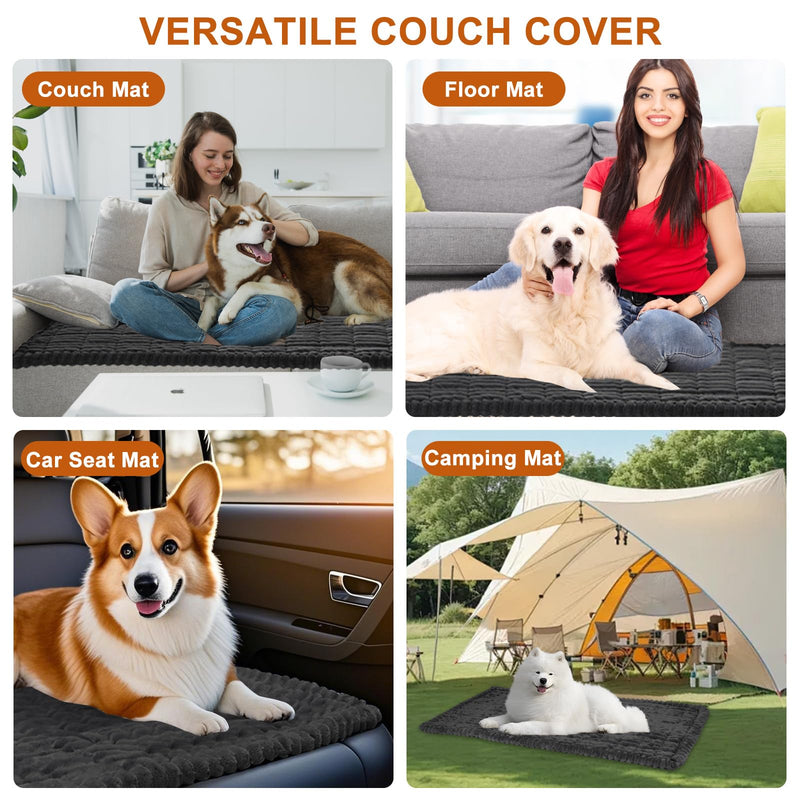 PHOPHO Couch Cover for Dogs Washable, Sofa Cover Protector for l Shape, Non Slip Dog Blanket Cover, Friendly Pet Mat Bed for Outdoor, Soft (Dark Gray, 27.5" x 70.9") Dark Gray 27.5" x 70.9" - PawsPlanet Australia