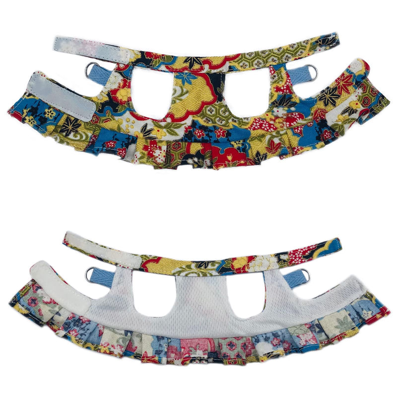 Squirrel Leash and Harness Vest Set, Adjustable Flora Small Animal Traction Rope Strap for Ferret, Squirrel, Dwarf Chinchilla, Guinea Pig, Fancy Rat Blue Printing - PawsPlanet Australia