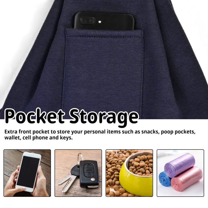 CUBY Dog and Cat Sling Carrier - Hands Free Reversible Pet Papoose Bag - Soft Pouch and Tote Design - Suitable for Puppy, Small Dogs Cats Outdoor Classic Blue Classic Pocket & Non-Adjust - PawsPlanet Australia