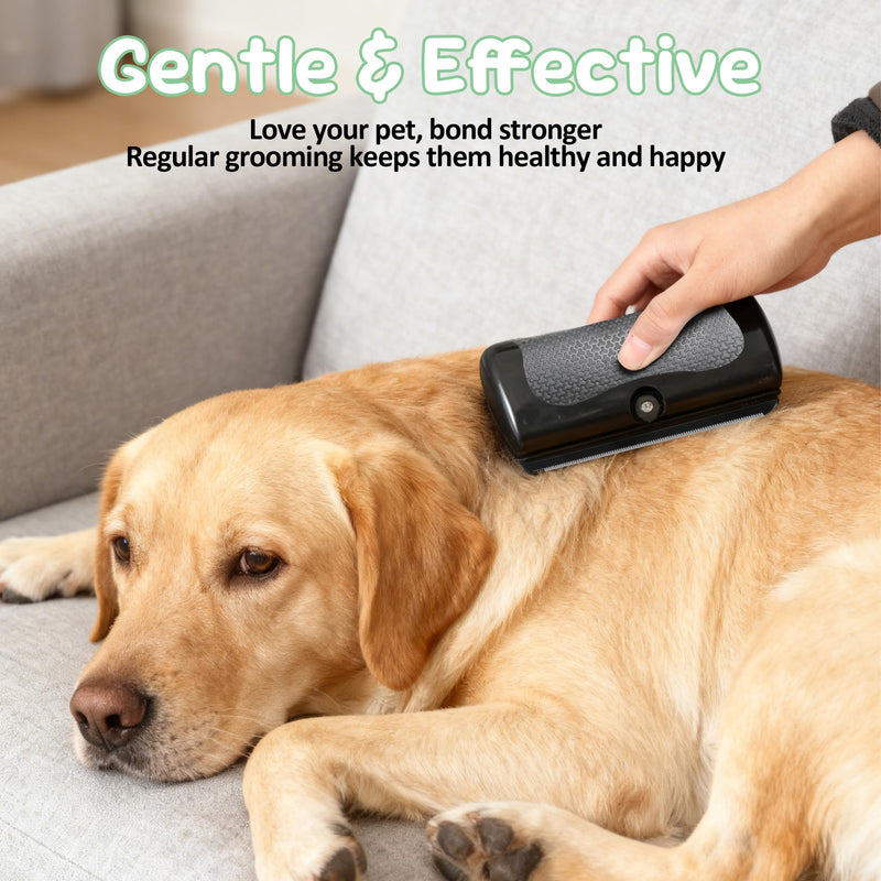 Deshedding Brush & Pet Hair Remover Comb for Cats, Dogs, Rabbits, Horses, Hamsters, Pet Grooming Tool with Stainless Steel Blade & Non-Slip Handle - PawsPlanet Australia
