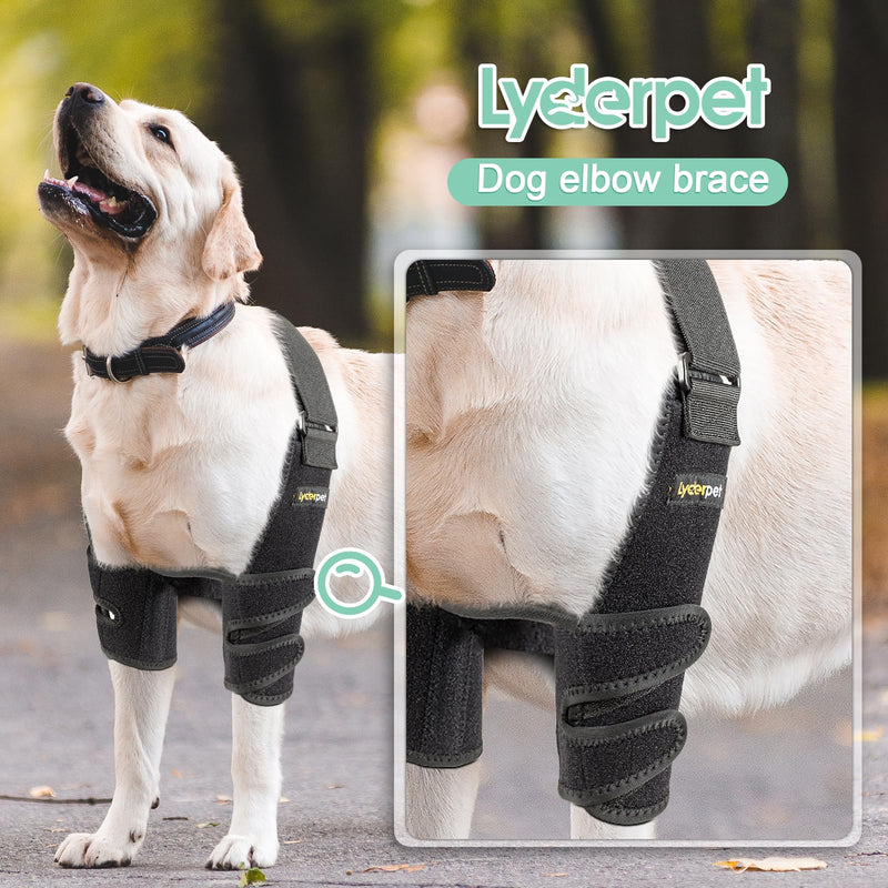 Dog Elbow Brace with Metal Splint,Hygroma Elbow Protector Pads for Dogs Shoulder Callus, Arthritis, Dysplasia, Dislocation, Pressure Sores, Support Front Leg Wrap(Both Left & Right) S