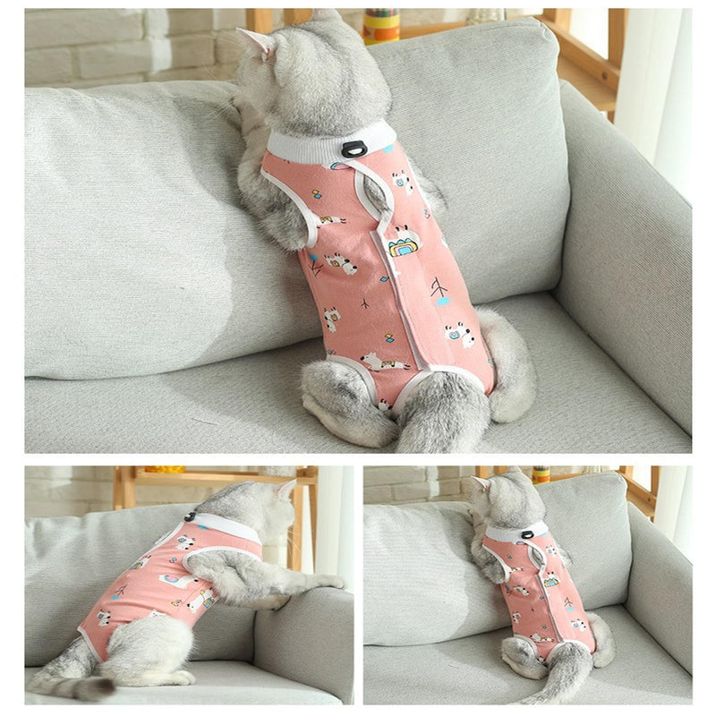 2 Pack Cat Recovery Suit, Breathable Anti Licking Cat Surgery Bodysuit, E-Collar Cone Alternative, Adjustable Spay Recovery Vest for Female Kitten, Size M Fit 2-4KG Cats