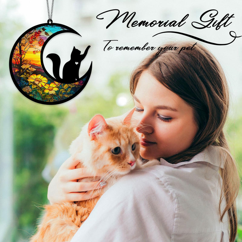Cat Memorial Suncatcher, Personalized with Name Date for Pet Lovers, Cat Suncatcher Cat Memorial Gifts for Loss of Cat, Pet Sympathy Gifts with Personalized Decoration - PawsPlanet Australia