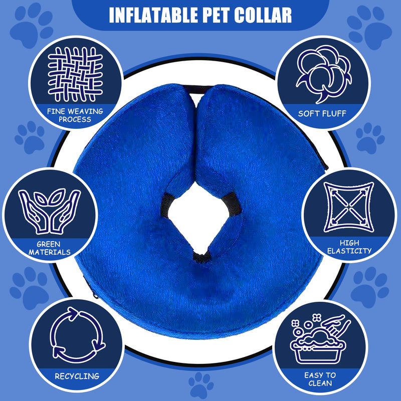 Inflatable Collar for Dog, Cat, Adjustable, Soft Collar, Protective Collar for Dog, Adjustable Buckle, Leak Protection Collar, Pet Elizabethan for Vision, Not Blocked, S