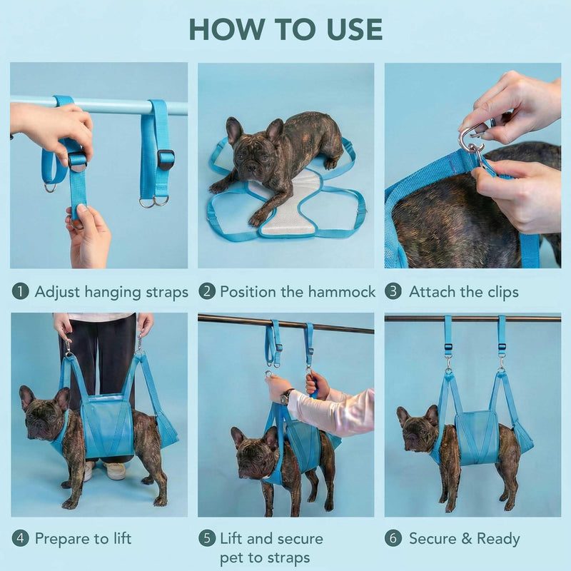 Haminway Pet Grooming Hammock – Medium Size, 3D Air-Mesh Dog Grooming Sling for Nail Trimming, Bathing & Ear/Eye Care for 16–40 lbs Pets - PawsPlanet Australia