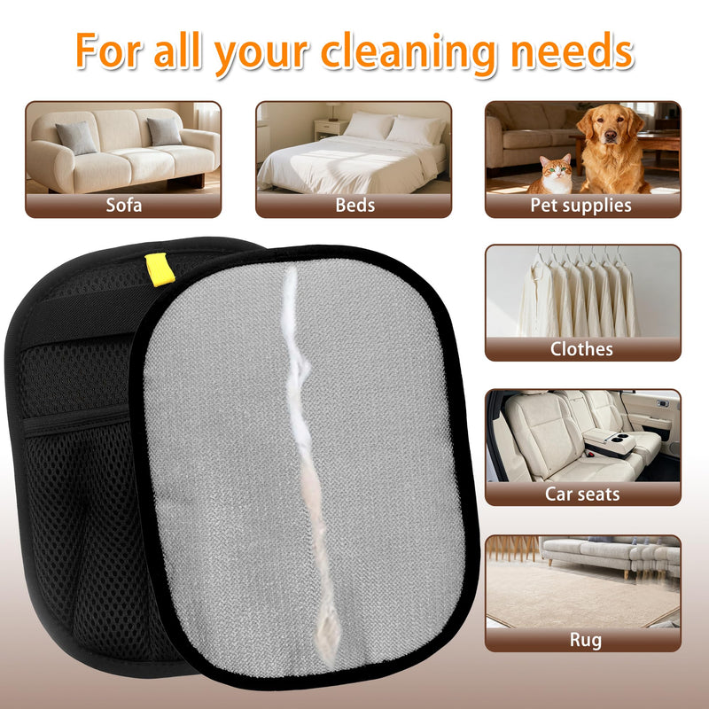 2 PCS Pet Hair Remover Glove Reusable cat and Dog Hair Remover Static dehairing Gloves for Sofas, Furniture, Carpets, car Seats, pet Grooming cat and Dog dehairing Tools - PawsPlanet Australia