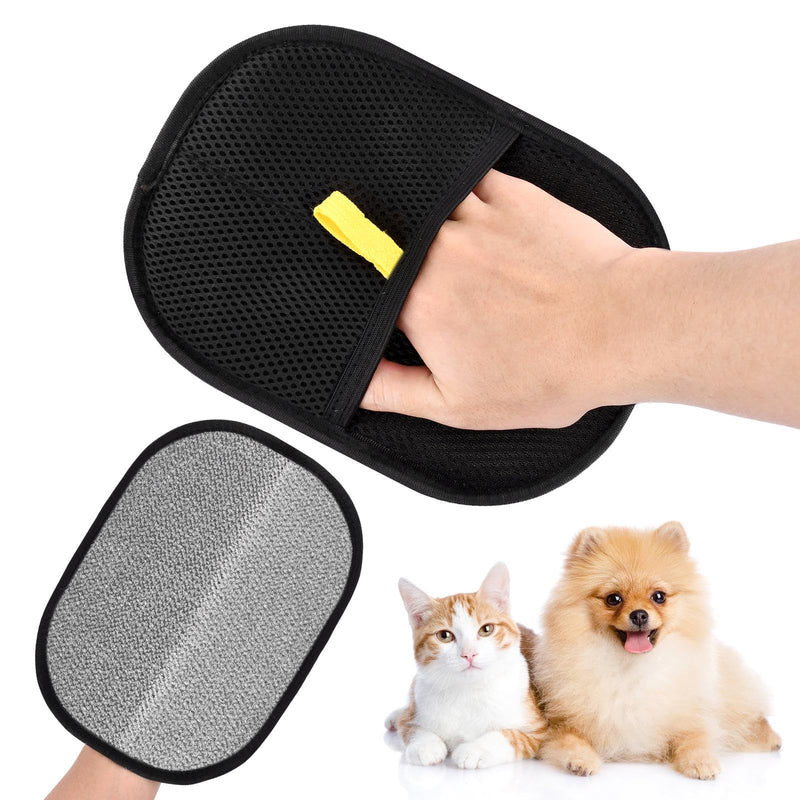 Kakalote 2pcs Pet Grooming Gloves, Pet Hair Remover Tool Cat & Dog Grooming Gloves for Shedding, Washing, Deshedding(Black) Black - PawsPlanet Australia
