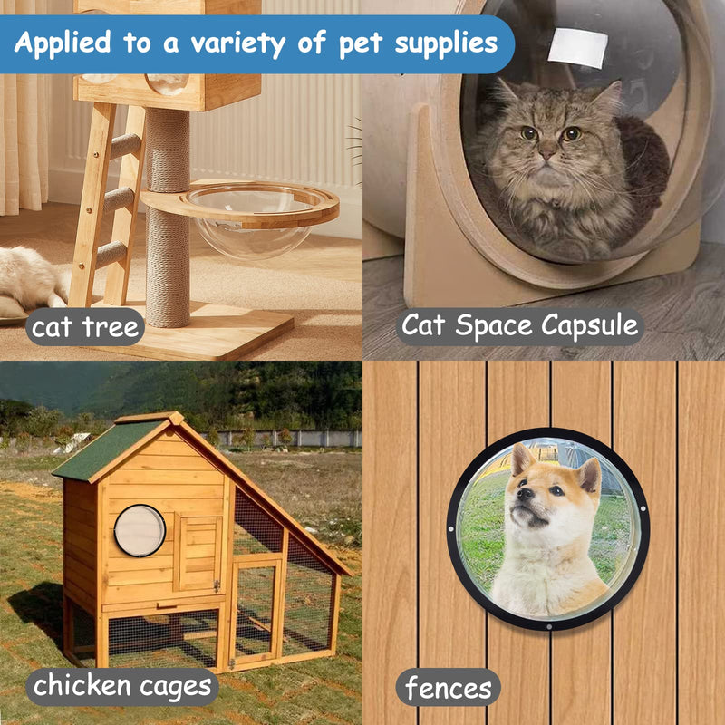 HiCaptain Dog Fence Window, 12.5" Acrylic Dome Window Clear Pet Window Bubble Great for Children & Pets, Dog Kennel, Tree House, Relieves Stress, Reduced Barking, Easy Installation (1 Pack) 1 PC - PawsPlanet Australia