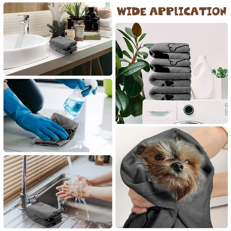 Chumia 4 Pcs Dog Towels for Drying Dog Puppy Bulk Microfiber Absorbent Paw Towel Pet Bathing Supplies Quick Drying for Medium Cats Pets Shower(24 x 40 Inch,Gray) 24 x 40 Inch Gray - PawsPlanet Australia