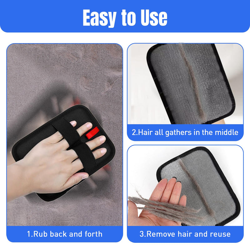 Cat & Dog Grooming Gloves for Shedding, 4PCS Efficient Deshedding Pet Grooming Gloves for Dogs with 1PCS Pet Hair Remover Gloves, Cats & Horses with Long & Short Fur - PawsPlanet Australia