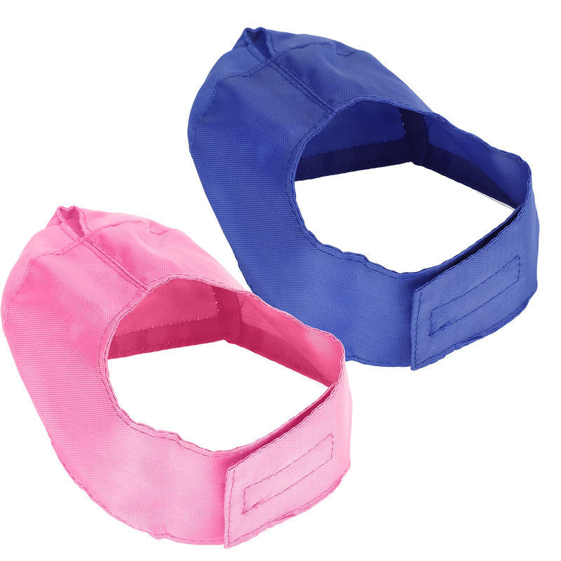Alomejor Breathable Nylon Muzzle Cover for Cats, For Washing and Grooming, Relieves Anxiety in Pets, 2-Pack for Bathing Cats and Surgery (S) Blue+Pink S