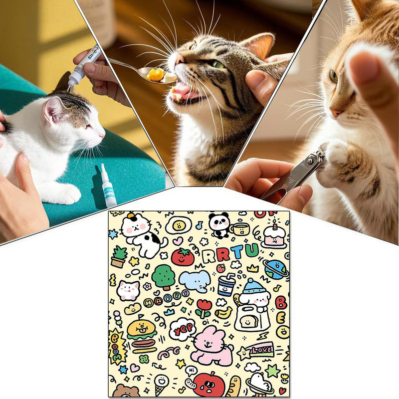 Cat Wrap for Cutting Nails Cloth Burrito Wrap for Nail Clipping,Scratch and Escape Prevention,Multi-Purpose Swaddle Wrap Pet Worker (Scrawl, 21.65inchx21.65inch) scrawl - PawsPlanet Australia