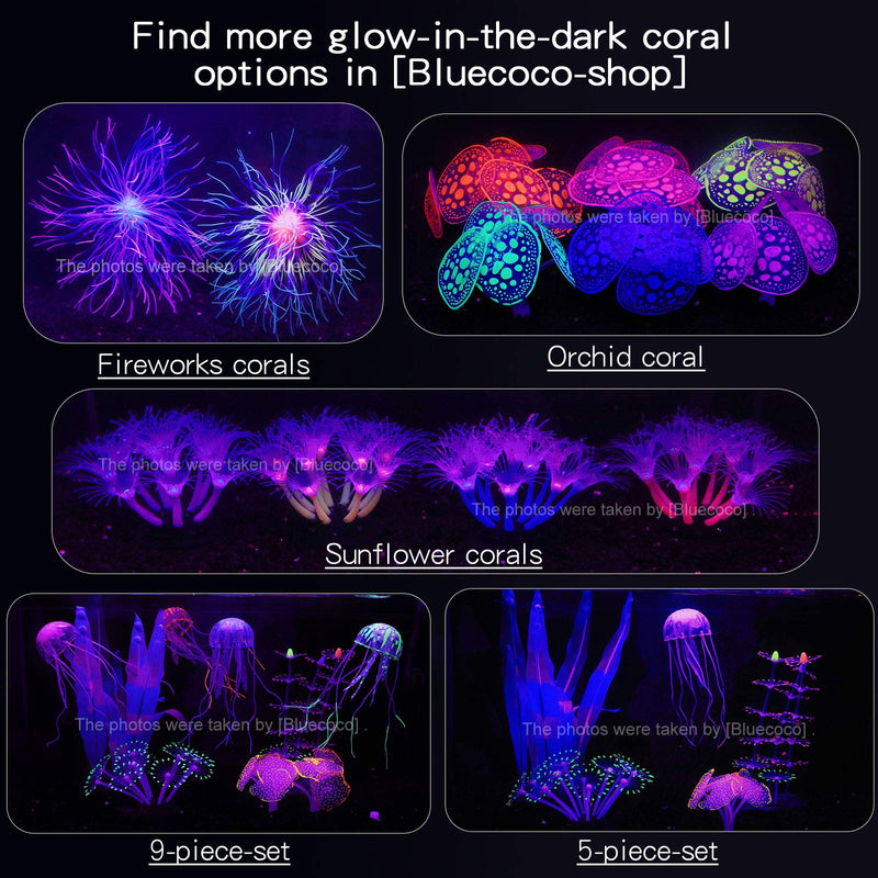 Soft Silica Gel Moves Naturally with Water Flow, Aquarium Decorations Glow in The Dark, Glowing Coral Ornaments for Fish Tank Decorations (Yellow, Sunflower) Yellow - PawsPlanet Australia