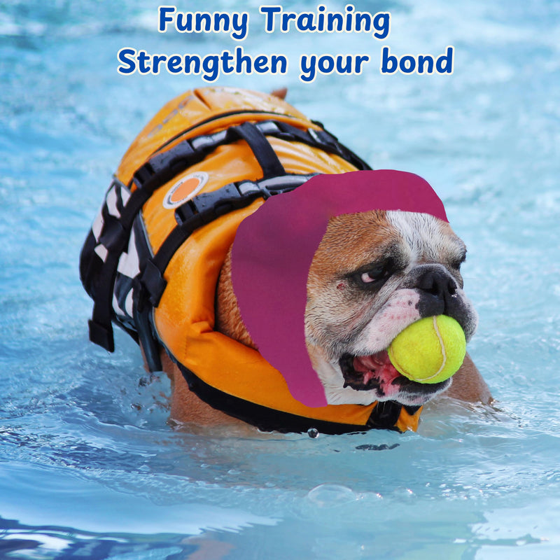 2pcs Dog Ear Covers for Swimming, Ear Protection for Dogs Bathing, Dog Bath Supplies, Ear Wrap for Dogs, Waterproof Ears Covers Swimming Cap, Adjustable Shower Caps, Dog Swim Cap with (Pink, Red, L) Pink, Red - PawsPlanet Australia