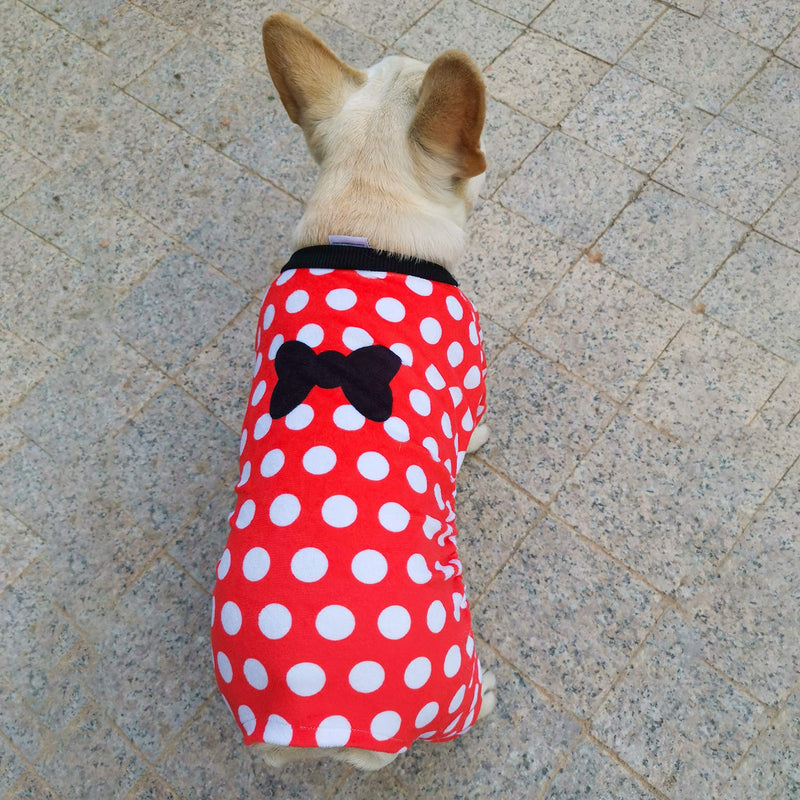 CuteBone Dog Pajamas Dots Dog Apparel Dog Jumpsuit Pet Clothes Pajamas Puppy Clothes P65L Large Polka Dots