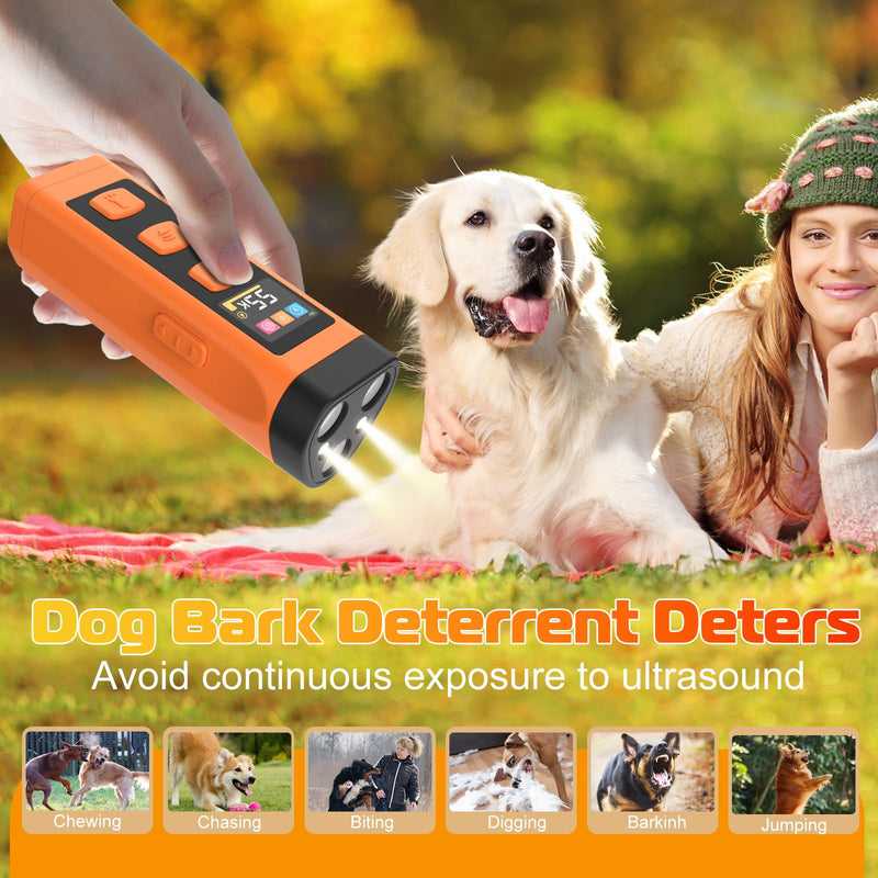 Dog Bark Deterrent Device, Ultrasonic Dog Trainer, Anti Barking Device with 65FT Range, Humane Bark Control for Dogs, 3 Training Modes, Works Indoors & Outdoors - PawsPlanet Australia