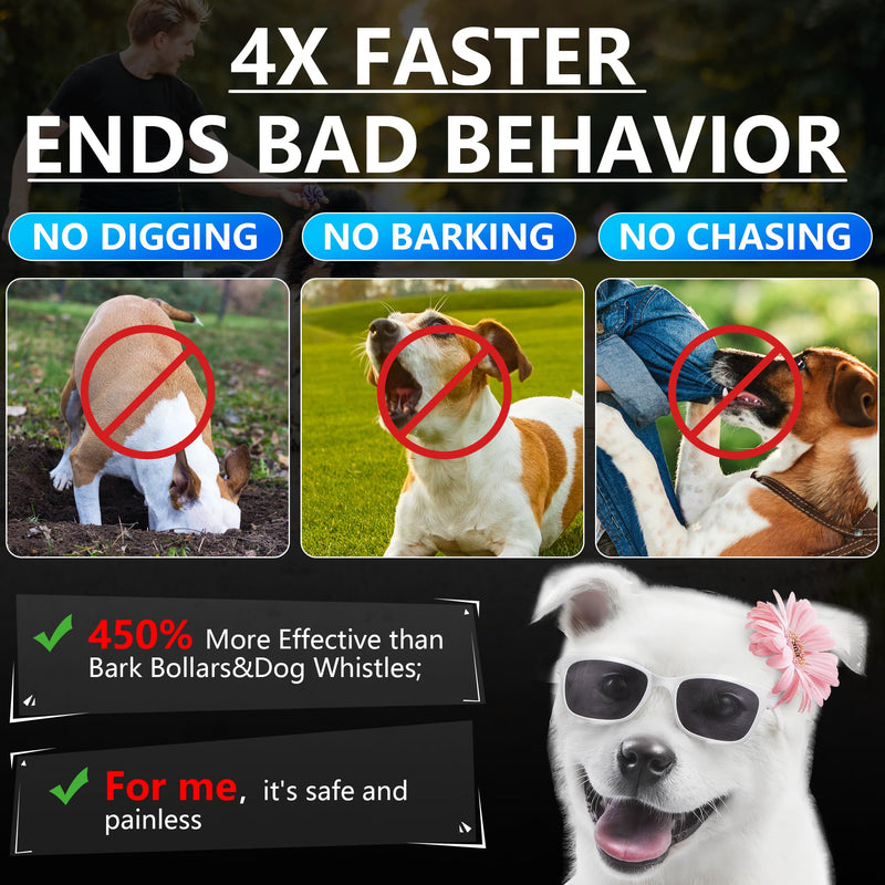 MODUS New Anti Barking Device, 4X Ultrasonic Emitters Dog Bark Deterrent Device, Rechargeable Handheld Dog Barking Control Devices Dog Training&Behavior Aids with 50ft Range Indoor Outdoor(Yellow) Deep Blue Anti Barking Device - PawsPlanet Australia