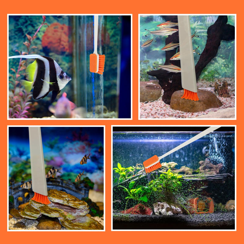 1pcs Small Aquarium Cleaning Tool, Algae Scraper for Fish Tank, Aquarium Brush, Fish Tank Cleaner Adapted for Glass and Acrylic Aquariums Orange - PawsPlanet Australia