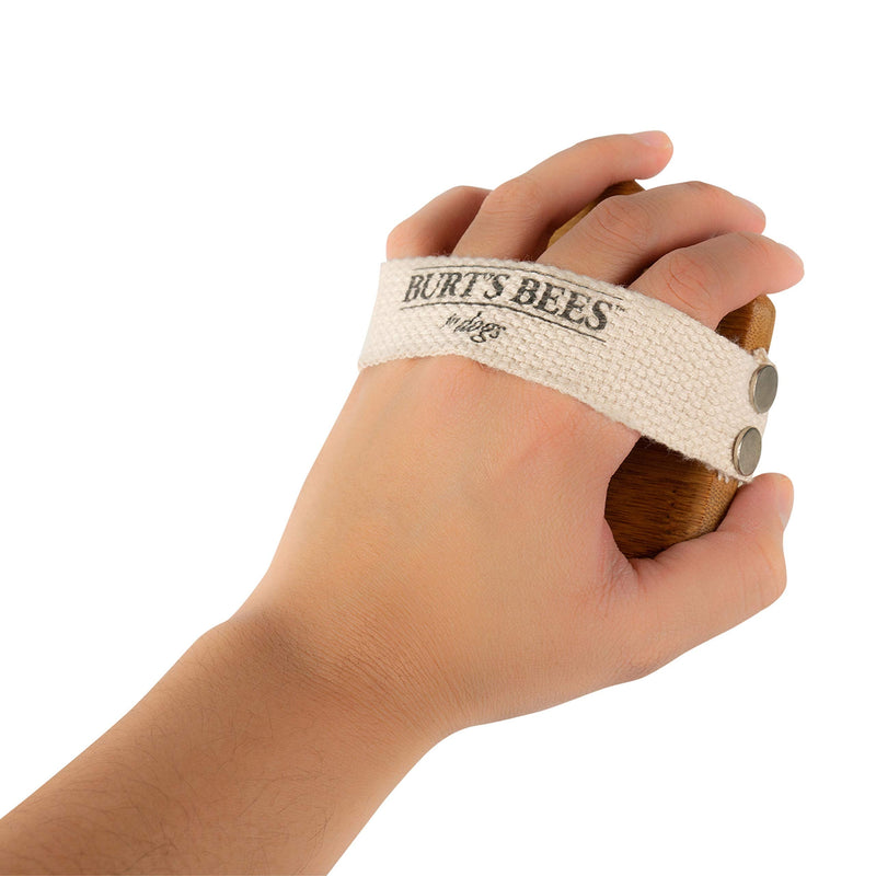 Burt's Bees for Pets Palm Brush with Hemp Bristles Best Ergonomic Dog Brush To Groom Large Dogs Easy to Hold Dog Brush Handle Reduces Stress On Your Wrist Ideal for Daily Grooming (Pack of 1) Brown 1 Count