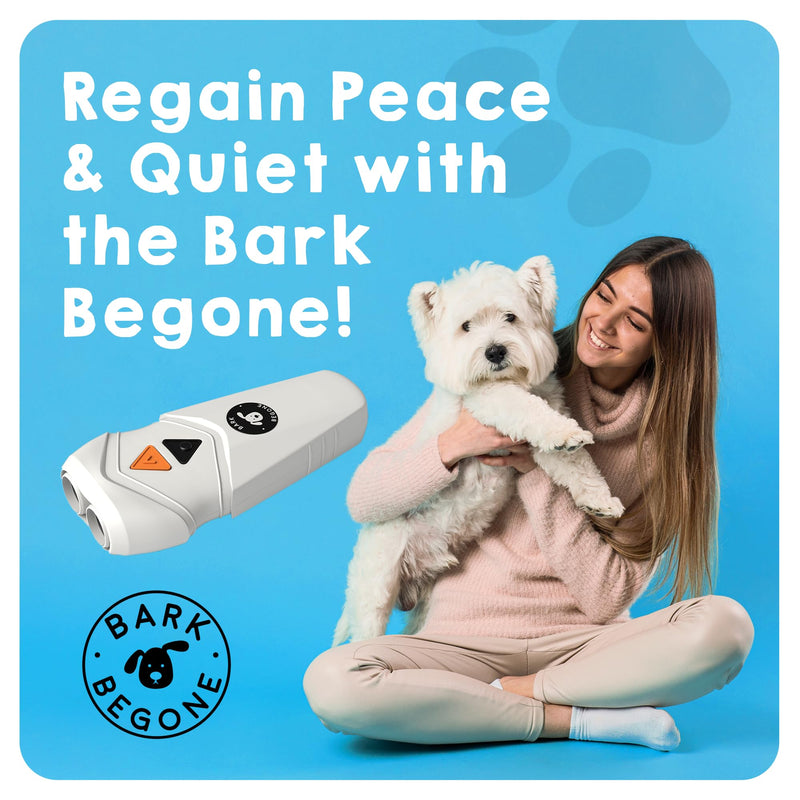 Ultrasonic Dog Bark Deterrent & Behavior Corrector - Stop Barking, Jumping, Aggression Without Yelling -Just Point & Press! Backed by Kevin Harrington from Shark Tank (White Rechargeable) White Rechargeable - PawsPlanet Australia
