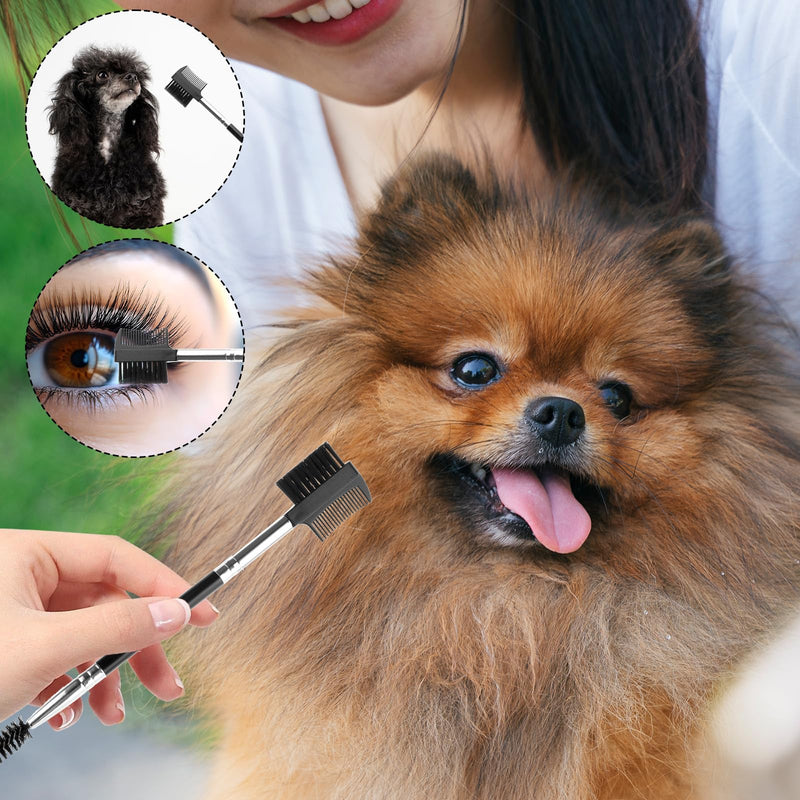 3PCS Pet Grooming Comb, Double-Head Plastic Grooming Comb, Soft Bristles Eye Cleaning Brush for Dogs, Puppies, and Cats, Facial Brush for Gently Removing Tear Stains, Mucus, Crusts, Boogers and Fleas - PawsPlanet Australia